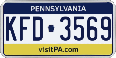 PA license plate KFD3569