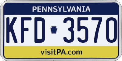 PA license plate KFD3570