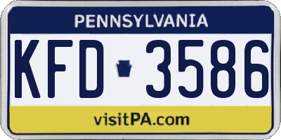 PA license plate KFD3586