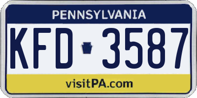 PA license plate KFD3587
