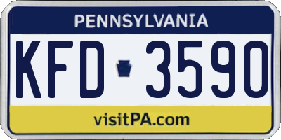 PA license plate KFD3590