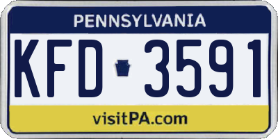 PA license plate KFD3591