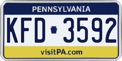 PA license plate KFD3592