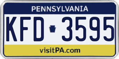 PA license plate KFD3595