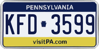 PA license plate KFD3599