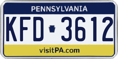 PA license plate KFD3612
