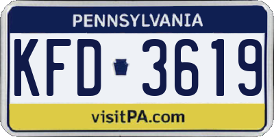 PA license plate KFD3619