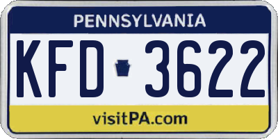 PA license plate KFD3622