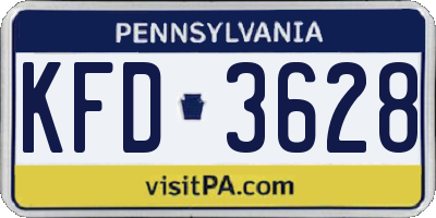 PA license plate KFD3628