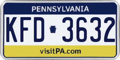 PA license plate KFD3632