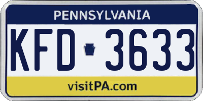 PA license plate KFD3633