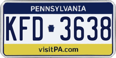 PA license plate KFD3638