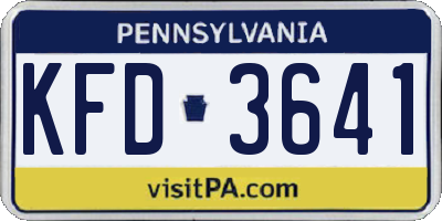 PA license plate KFD3641