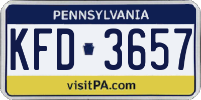 PA license plate KFD3657
