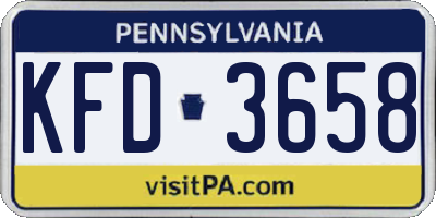 PA license plate KFD3658