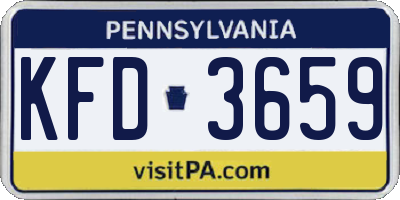 PA license plate KFD3659