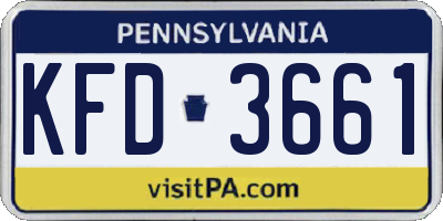 PA license plate KFD3661