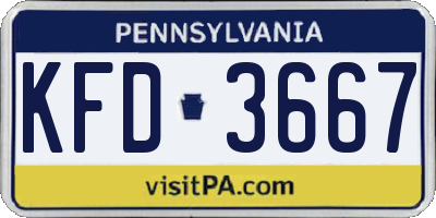 PA license plate KFD3667