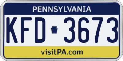 PA license plate KFD3673