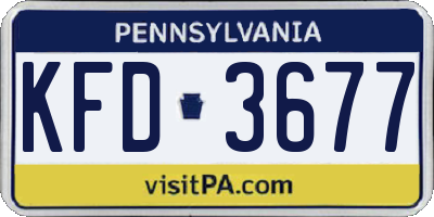 PA license plate KFD3677