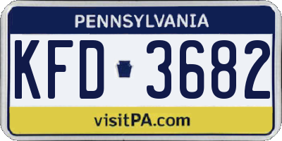 PA license plate KFD3682