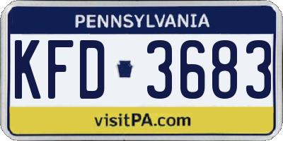 PA license plate KFD3683