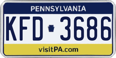 PA license plate KFD3686