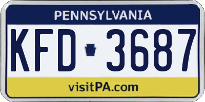 PA license plate KFD3687