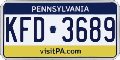 PA license plate KFD3689