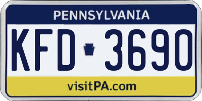 PA license plate KFD3690