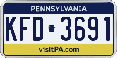 PA license plate KFD3691