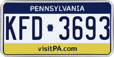 PA license plate KFD3693