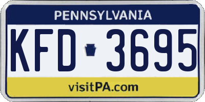 PA license plate KFD3695