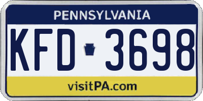 PA license plate KFD3698