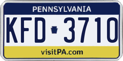 PA license plate KFD3710