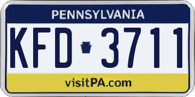 PA license plate KFD3711