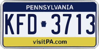 PA license plate KFD3713
