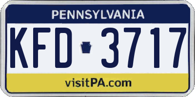 PA license plate KFD3717