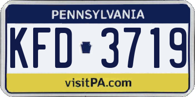 PA license plate KFD3719