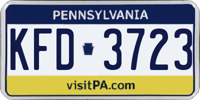 PA license plate KFD3723