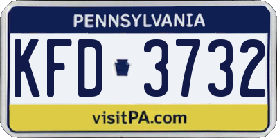 PA license plate KFD3732