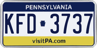 PA license plate KFD3737