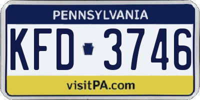 PA license plate KFD3746