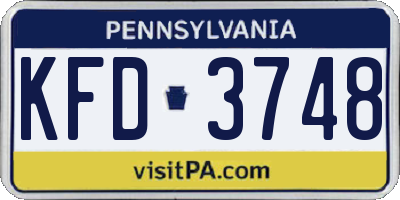 PA license plate KFD3748