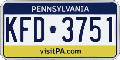 PA license plate KFD3751