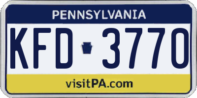 PA license plate KFD3770