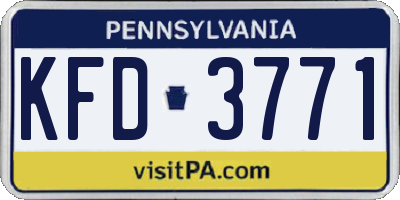 PA license plate KFD3771