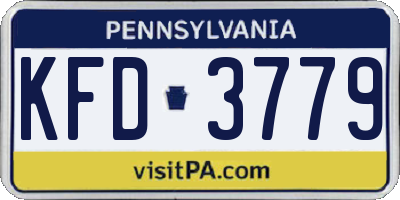 PA license plate KFD3779
