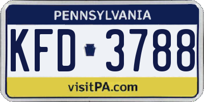 PA license plate KFD3788