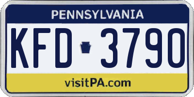 PA license plate KFD3790
